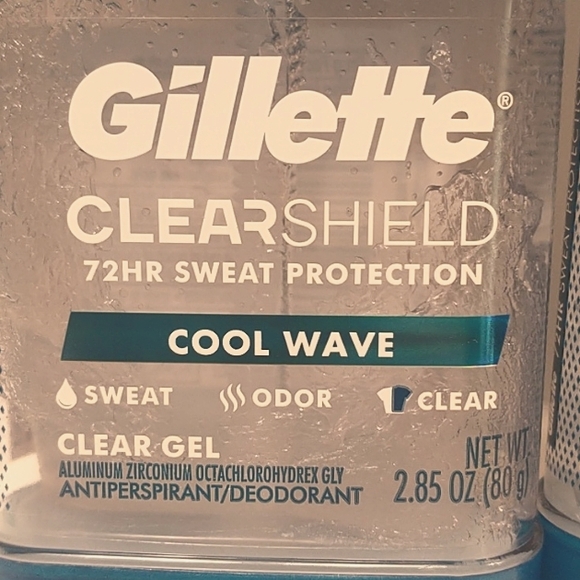 Gillette Clear Shield 72 Hour Sweat Protection Cool Wave Scent 2 tubes - Picture 2 of 7